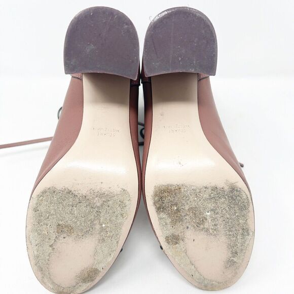 Stuart Weitzman Veruka Leather Lace Up Rose Mauve Boots 8 - Picture 8 of 11